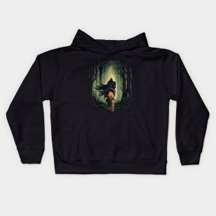 Dark Persuit - Halfling Fleeing from a Black Rider - Fantasy Kids Hoodie